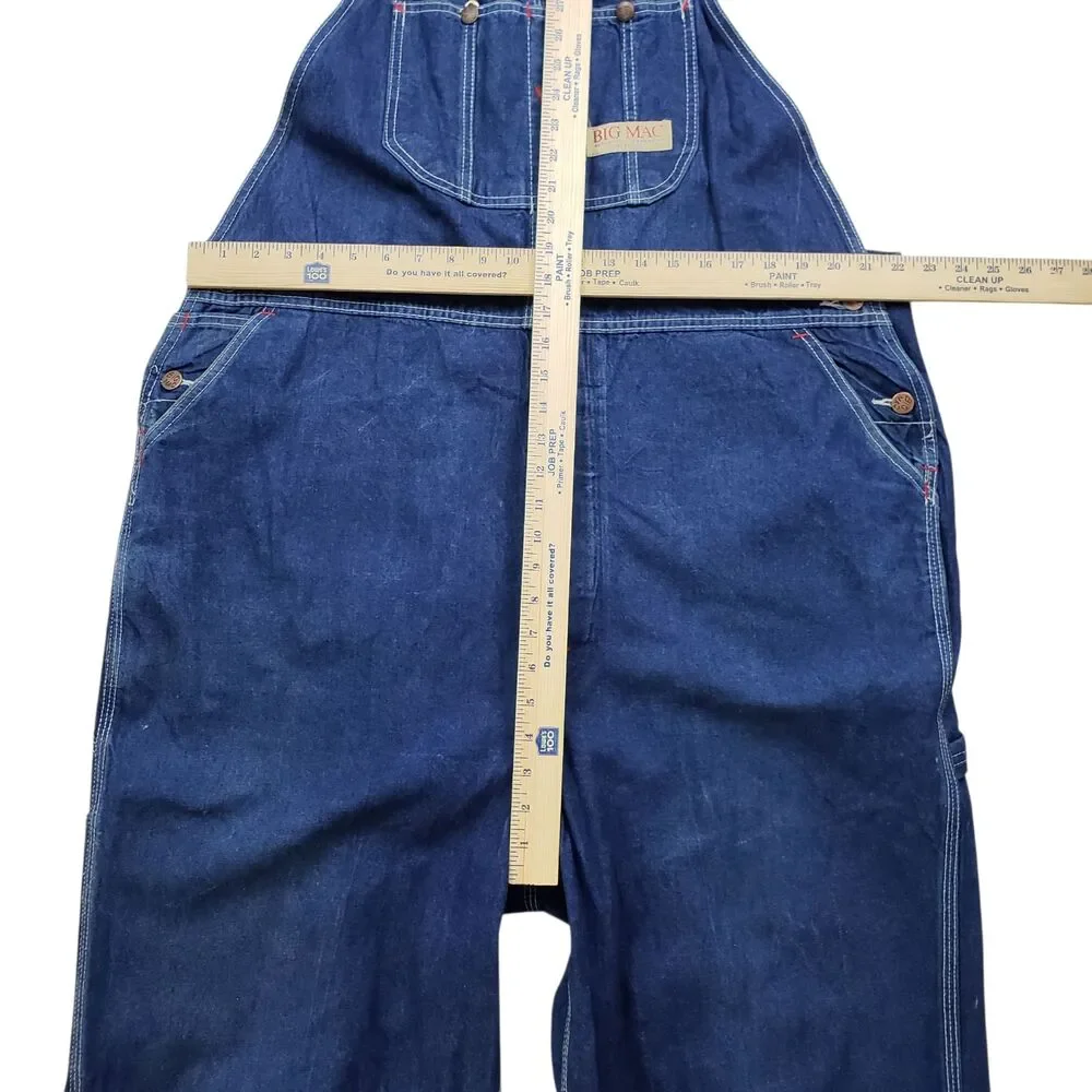Vintage Big Mac Workwear Denim Bib Overalls Mens 45 Coveralls Jeans - Picture 5 of 13